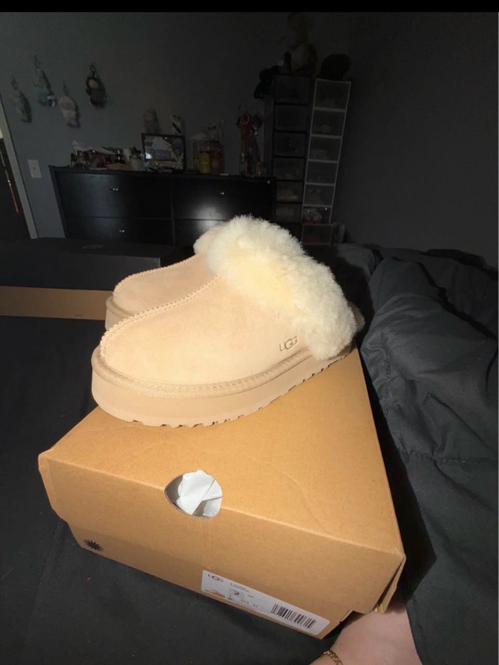 UGG Tan and Cream Slide Mule - K Disquette